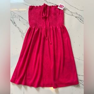 Juicy hot pink terry cover up dress. Sz s.